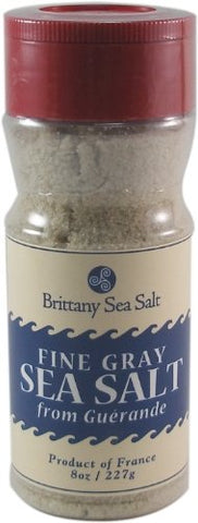 Fine Gray Sea Salt - 8 oz - Shaker - Brittany Sea Salt