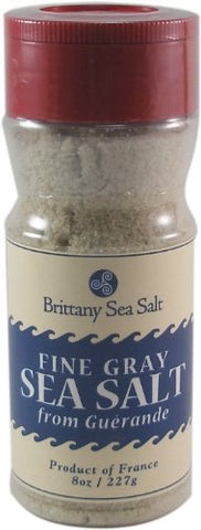 Fine Gray Sea Salt - 8 oz - Shaker - Brittany Sea Salt